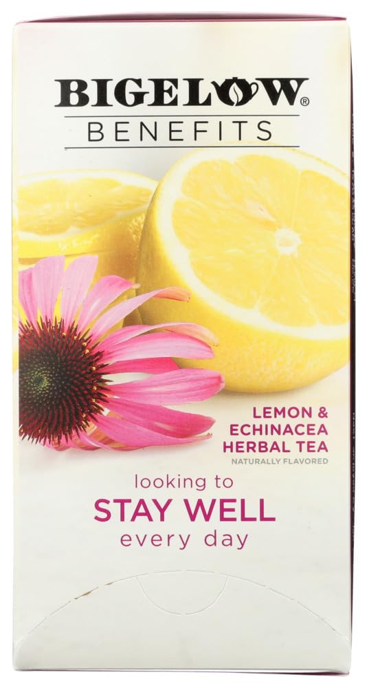 Bigelow Benefits Herbal Tea (Pack Of 2) Lemon & Echinacea, 18 Count (Pack Of 2)