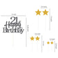 Pargleev Glittery 21st Birthday Cake Topper, Personalised Party Decoration, Black Gold, Paper