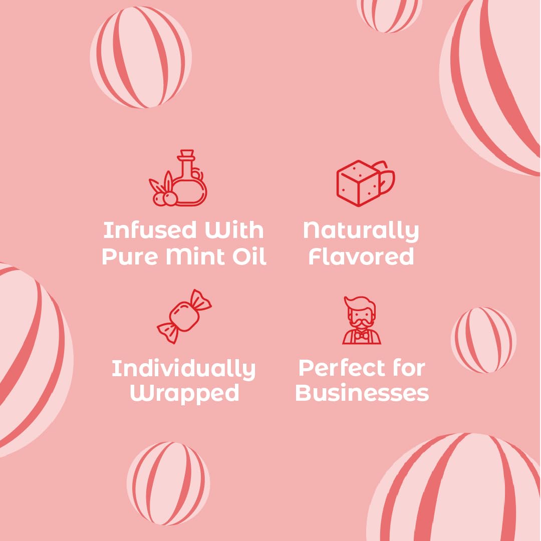 Colombina Jumbo Peppermint Balls, Individually Wrapped Red & White Hard Candy Delights, 1 Pack (120 Count)