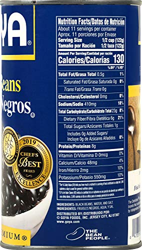 Goya Foods Black Beans, 46 Ounce (Pack Of 12)