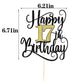 Happy 17Th Birthday Cake Topper, 17 Birthday Party Cake Decorations (Black And Gold Flashes, 17Th)