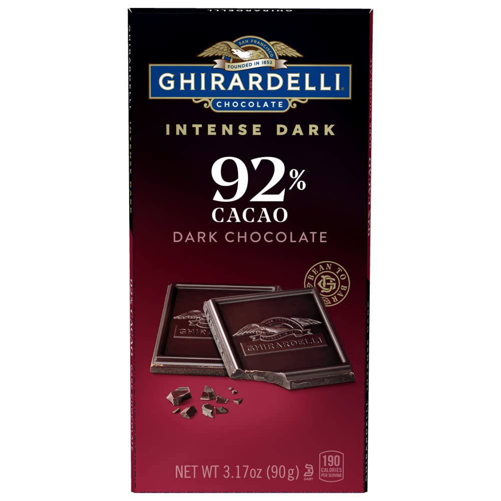 gHIRARDELLI Intense Dark chocolate Bar 92% cacao 3.17 Oz Bar