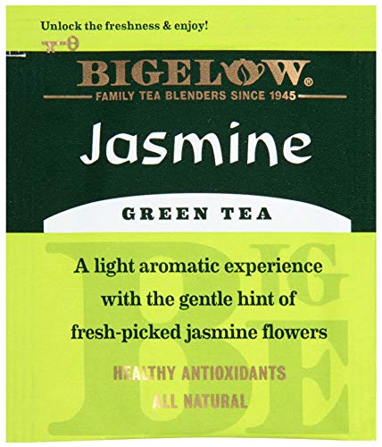 Bigelow Green Tea with Jasmine, Premium Bagged, Antioxidant-Rich, 28 Count (Pack of 6)