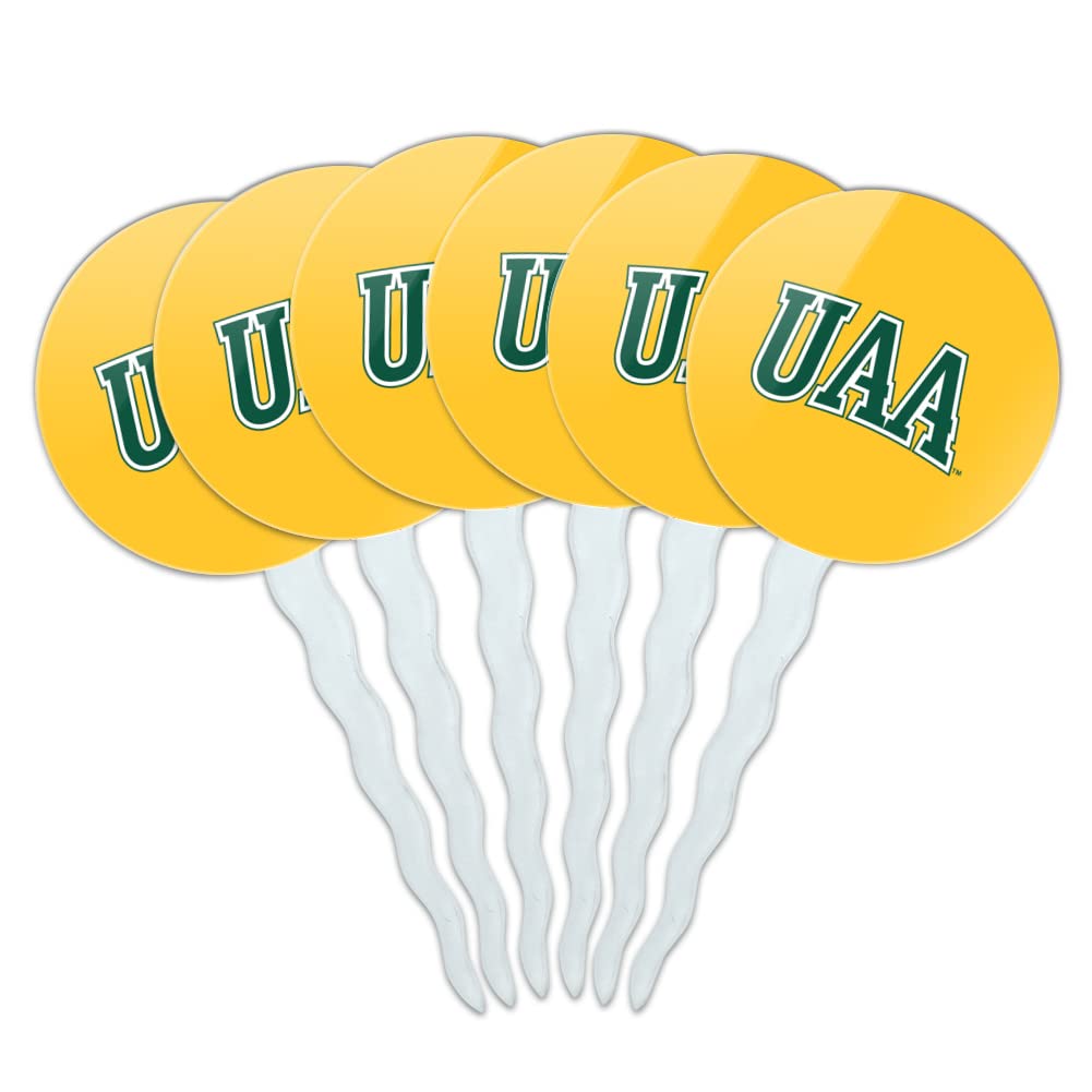 University of Alaska Anchorage Secondary Logo Cupcake Picks Toppers Decoration Set of 6