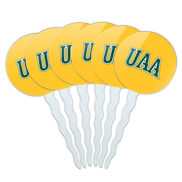 University of Alaska Anchorage Secondary Logo Cupcake Picks Toppers Decoration Set of 6