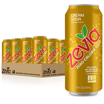 Zevia Zero Calorie Cream Soda, 16 Ounce Cans (Pack Of 12)