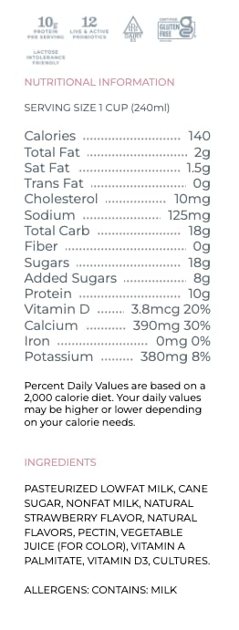 Lifeway Low Fat Kefir - 10g Protein, 12 Live Active Probiotic Cultures, Up to 99% Lactose Free, Gluten Free - Strawberry, 32 oz