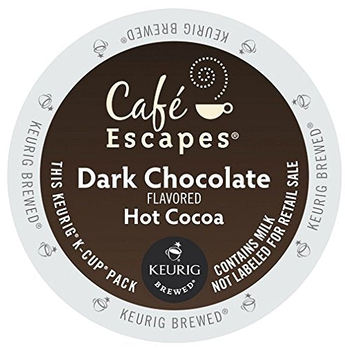 Café Escapes Hot Cocoa, Dark Chocolate, 24 Count, Brown, Model 6802
