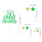 Pargleev Glittery 50th Birthday Cake Topper, Personalised Party Decoration, Green Gold, Model hbcp-ljcp50-221027