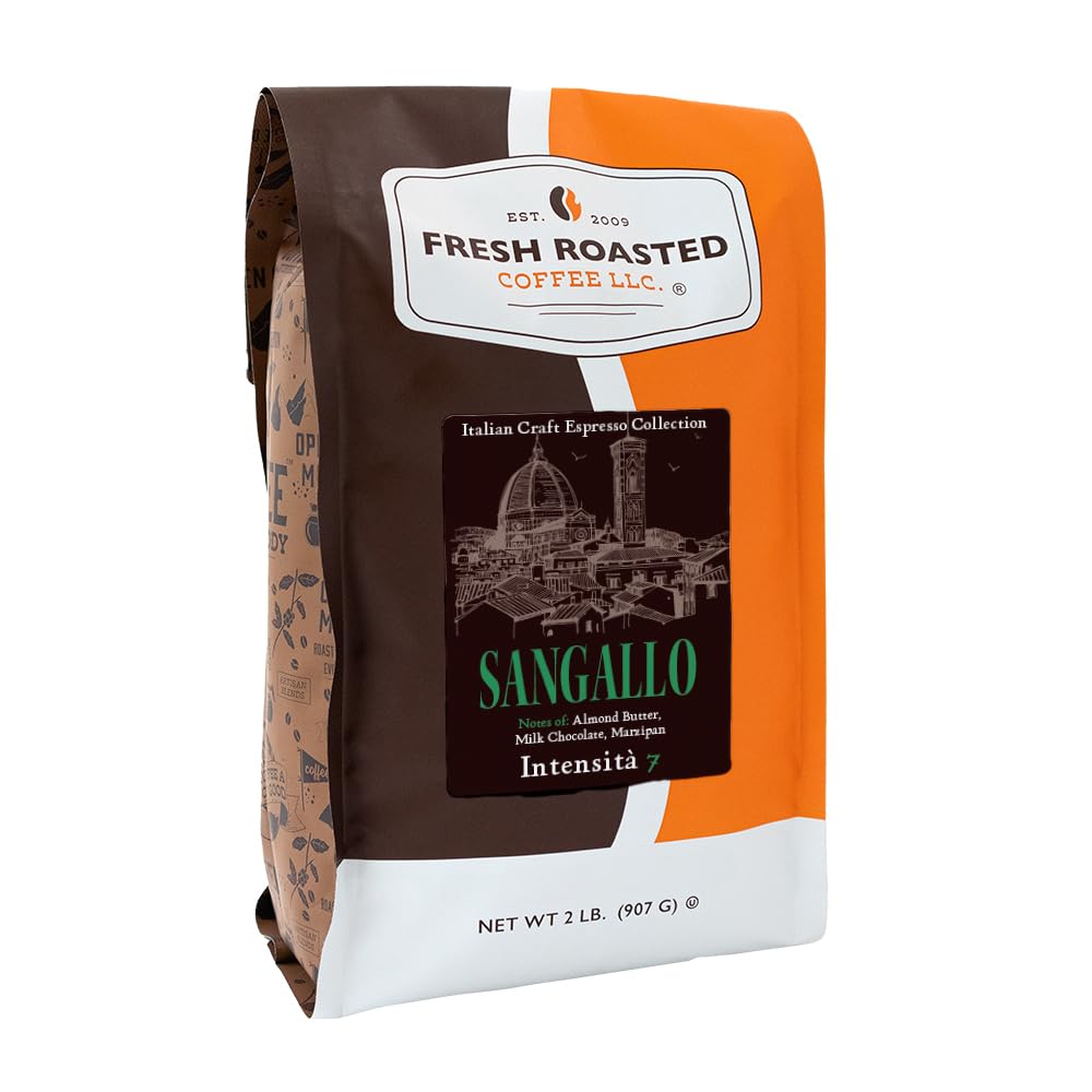 Fresh Roasted Coffee  Sangallo Italian Craft Artisan Blend  2 Lb (32 Oz)  Medium Roast  Kosher  Whole Bean