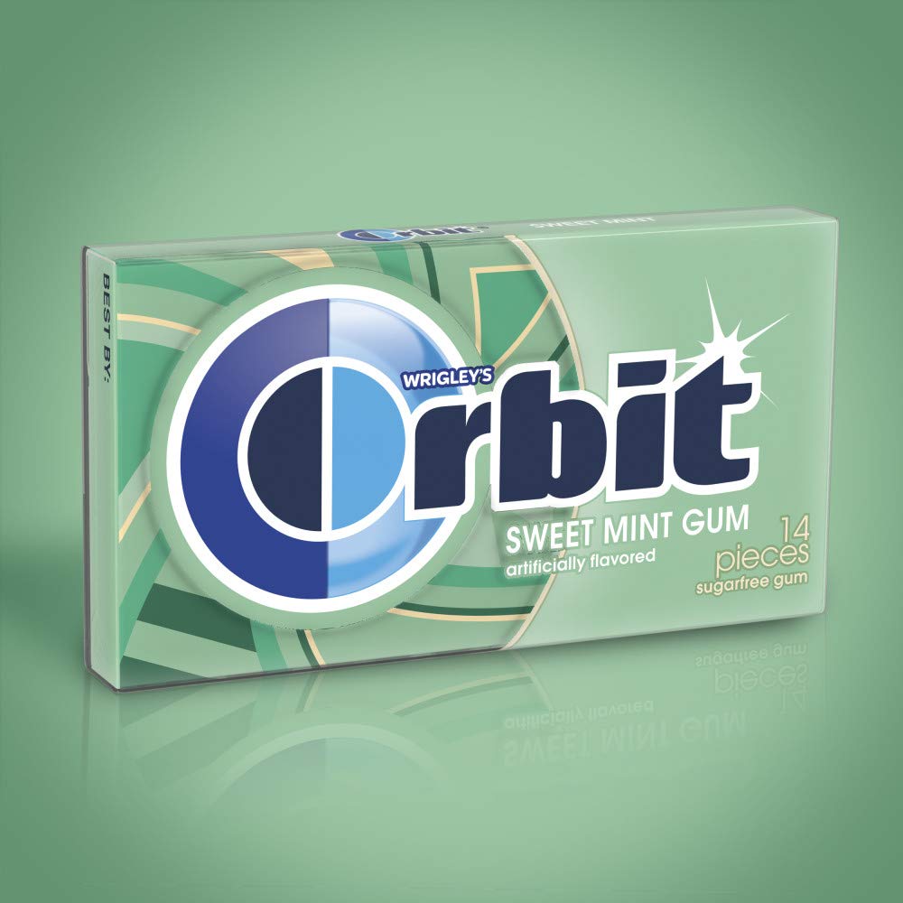 ORBIT Sweet Mint Sugar Free Chewing Gum Bulk, 8 Packs of 14-Pieces, Case of 6 (672 Total Pieces)