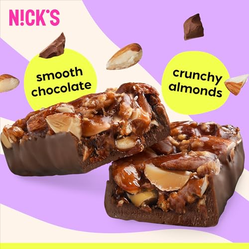 NICK S Almond Chocolate Snack Bar  Keto Nut Snack for Sports  Hiking  Gaming  Outdoor Activities  1G sugar  3G net carbs  healthy snack  (pack of 30)