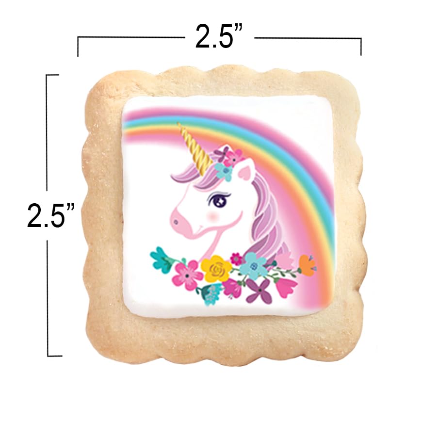 Unicorn Cookies Individually Wrapped Bulk For Kids Theme Birthday Party Favors 24 Pack Bulk For Kids Party Sugar Cookie Rainbow