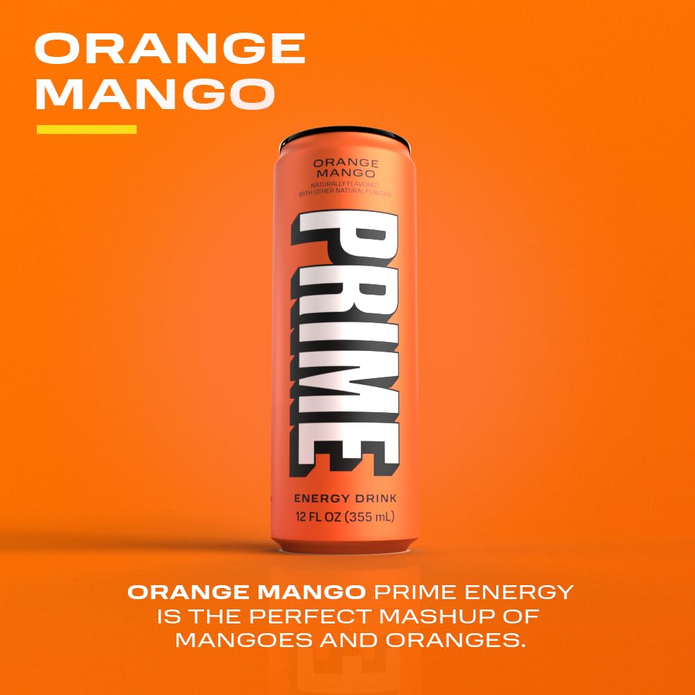 PRIME HYDRATION Energy Drink | Zero Sugar | 200mg Caffeine | 355mg Electrolytes | 12 Fl Oz | 24 Pack