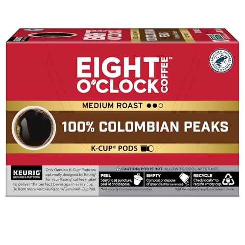 Eight OClock Coffee Colombian Peaks Keurig Single-Serve K-Cup Pods  Medium Roast Coffee  60 Count