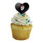 GRAPHICS & MORE Cupcake Picks Set of 6 - Ohio Wesleyan University Heart Design - Acrylic