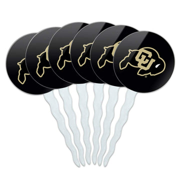 University of Colorado Logo Cupcake Picks Toppers Decoration Set of 6