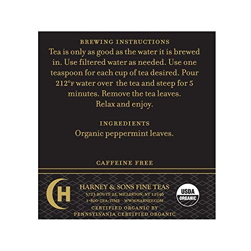 Harney & Sons Organic Loose Tea, Peppermint, 1.5 Ounce, Pack of 1, Model 46466