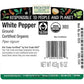 Frontier Co-op Organic White Ground Pepper, Fair Trade Certified, 1 Pound