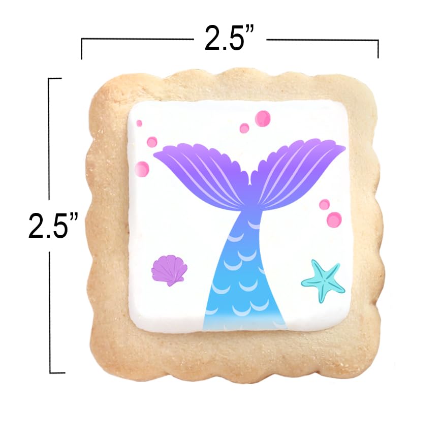 24 Pack Mermaid Party Favors Cookies Decorated | INDIVIDUALLY WRAPPED | Theme Birthday Party Candy | Treats Dessert Table Sweets