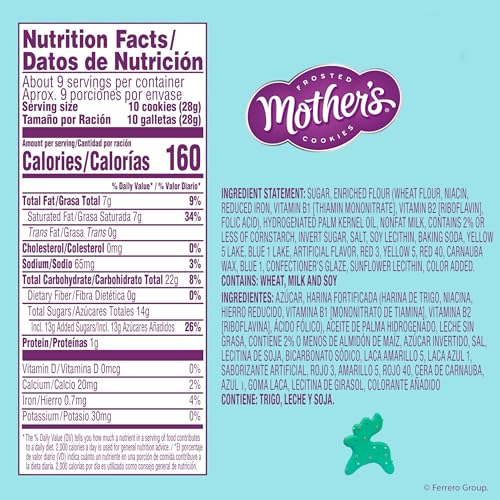 Mothers Frosted Cookies, Limited Batch Reindeer Games, stocking stuffer, Christmas Shortbread Animal Cookies, Resealable Bag, 9