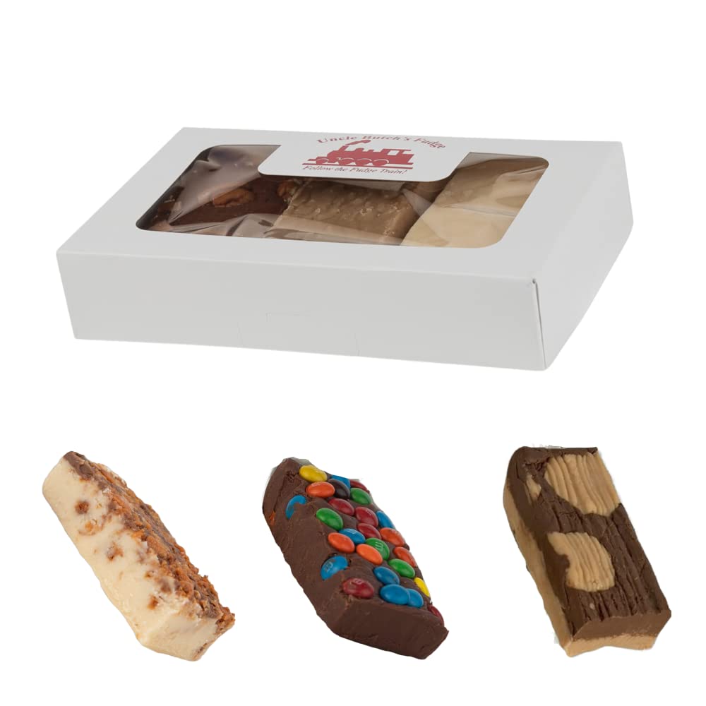 Uncle Butchs Fudge - Creamy and Smooth Candy Bar Box Made with Butterfinger, M&Ms, & Peanut Butter Chocolate - Decadent and Del