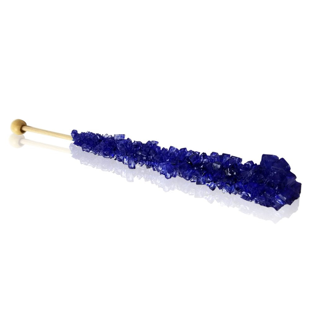 Espeez Extra Large Rock Candy Sticks - 12 Blueberry Lollipops - Individually Wrapped - Navy Blue