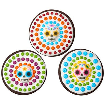 Ncs Day Of The Dead, Dia De Muerto, Skull Edible Sugar Cake Toppers, 12 Count - Great For Cupcakes, Cookies, Donuts Cakes, Cakes