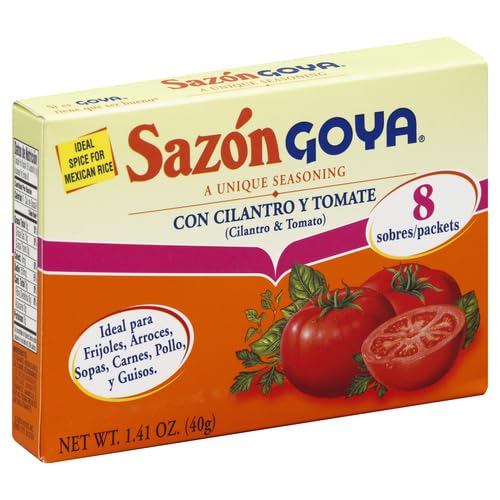 Sazón With Cilantro And Tomato By Goya, Latin Spice Blend For Poultry, Seafood, Meat And Vegetables, All Purpose Mexican Seasoning 1.41Oz Carton