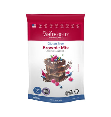 Extra White Gold Brownie Mix - For Baking Cakes Cupcakes Desserts - [Gluten Free] [Nut Free] [Free of the Top 14 Major Allergens
