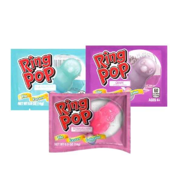 Easter Ring Pops - Festive Bunny & Chick Shapes - Assortment Of Classic Ring Pop Flavors - Gift Case Pack Of 36 Pops By Lyza 'S