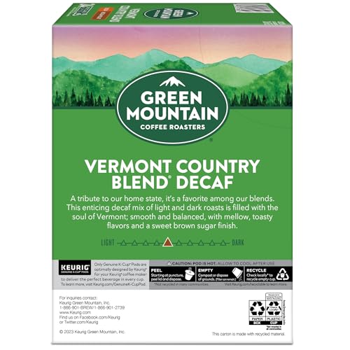 Green Mountain Coffee Roasters Vermont Country Blend Decaf, Keurig Single-Serve K-Cup Pods, Medium Roast Coffee, 96 Count (4 Pac