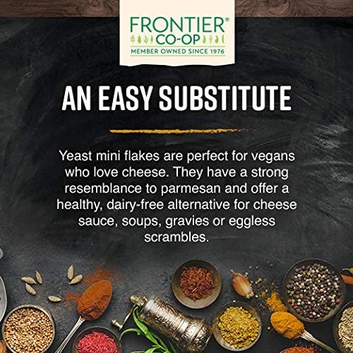 Frontier Co-Op Nutritional Yeast Flakes, 1 Lb Bulk Bag - Vegan, Non-Fortified, Kosher, Non-Irradiated Seasoning, Dairy-Free Cheese Flavor, Rich In B Vitamins