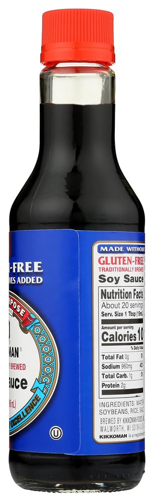 Kikkoman Soy Sauce, Gluten Free, 10 Ounce (Pack Of 2)