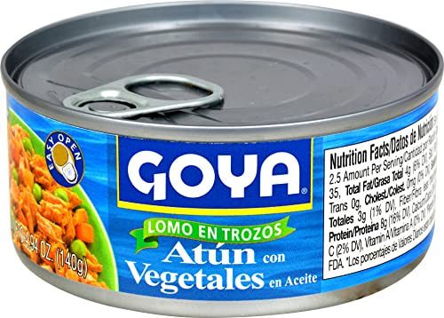 Goya Foods Chunk Light Tuna With Vegetables, Wild Caught, 4.94 Ounce (Pack Of 24)