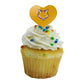 GRAPHICS & MORE Cupcake Picks Set of 6, Acrylic, Knox College Heart Logo Decoration, Model CUPT.HRT.ACR.6PK.CLCKNX500B