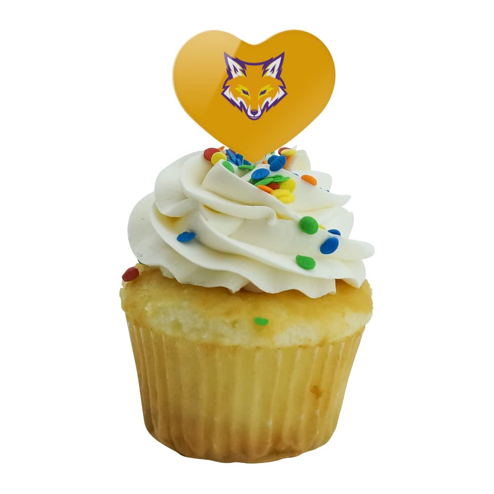 GRAPHICS & MORE Cupcake Picks Set of 6, Acrylic, Knox College Heart Logo Decoration, Model CUPT.HRT.ACR.6PK.CLCKNX500B