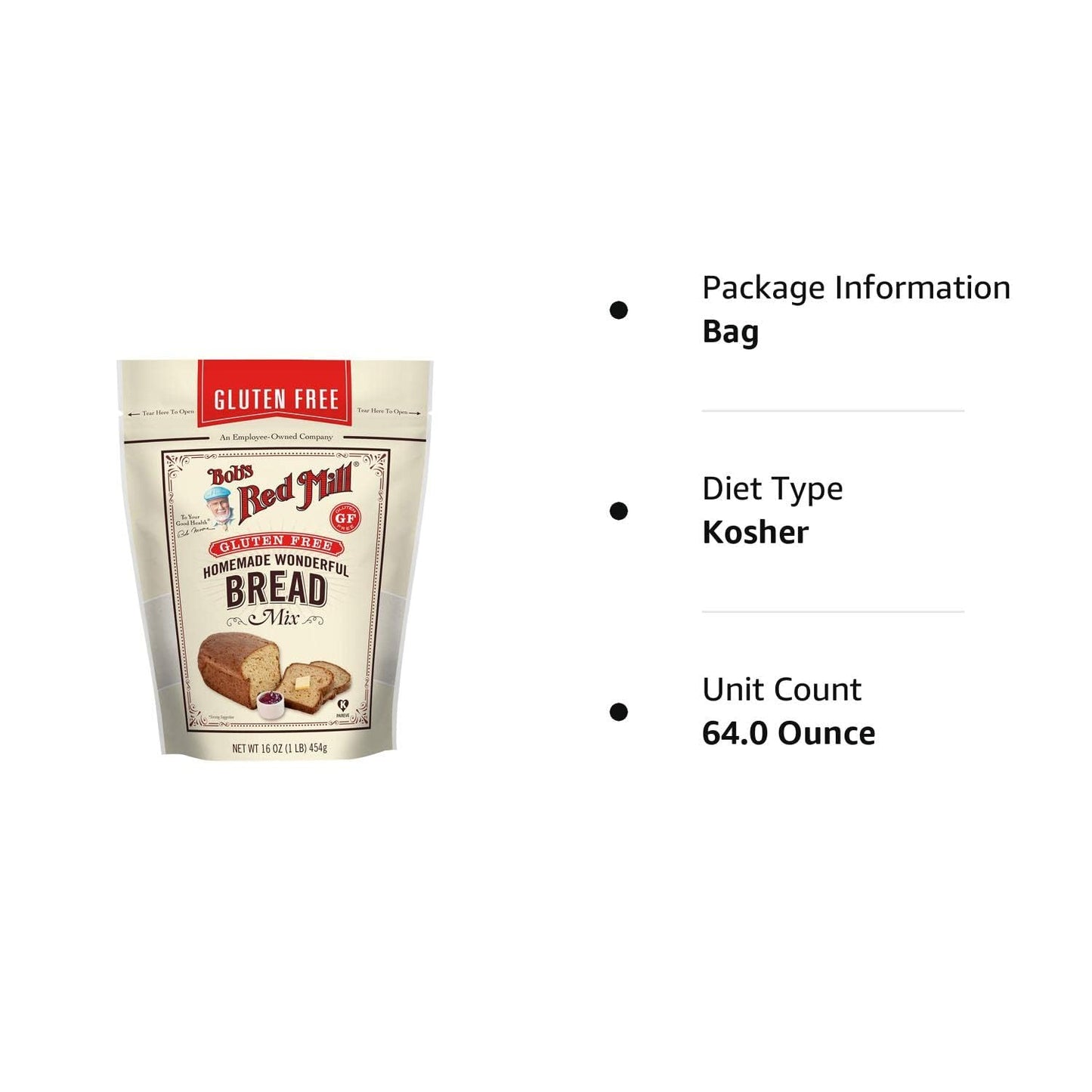 Gluten Free Homemade Wonderful Bread, 16-Ounce (Pack Of 4)