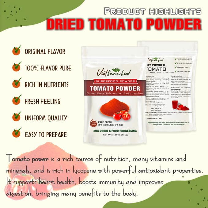 Vietfarmfood Freeze-Dried Vegetable Powder, 99% Natural Flavor, Rich In Antioxidants, Vitamins And Minerals, Good For Health And