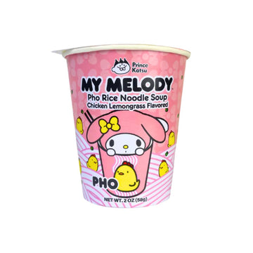A-Sha My Melody Pho Cup Rice Noodle (6 Cups), Chicken Lemongrass Flavor, Vegetarian, Gluten-Free, Premium Microwavable Rice Nood
