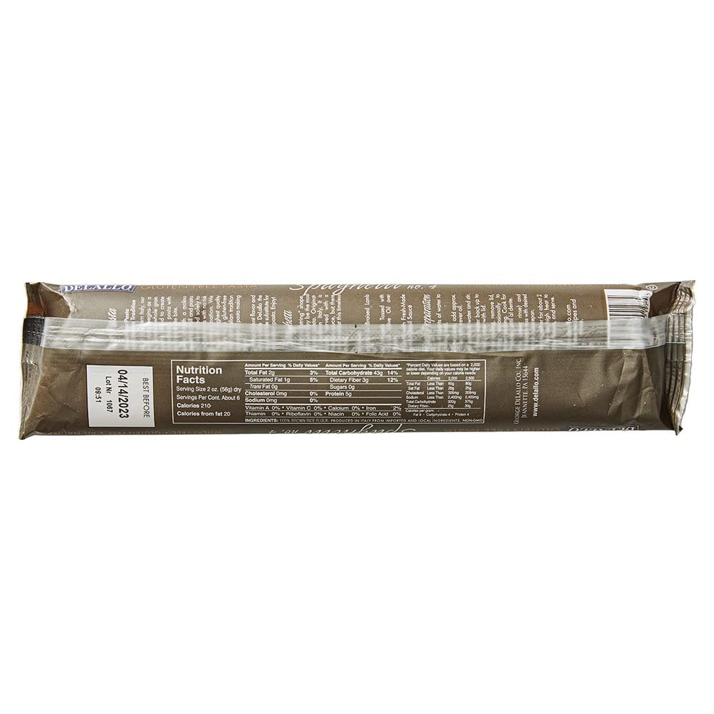 Delallo Gluten-Free Whole Grain Spaghetti 12Oz Package 12-Pack