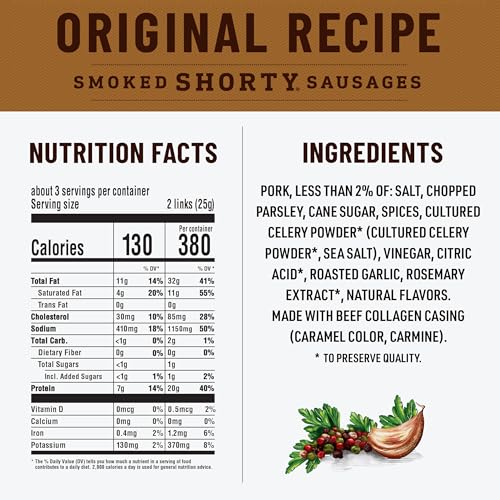 Dukes Original  Hot and Spicy  and Hatch Green Chile Smoked Shorty Sausages Variety Pack  Stocking Stuffer  2.5 oz each