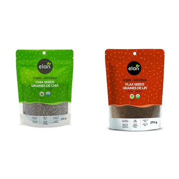 Elan Organic Chia & Flax Seed Superfood Duo, Non-GMO, Vegan, Gluten-Free, Kosher, High in Fibre