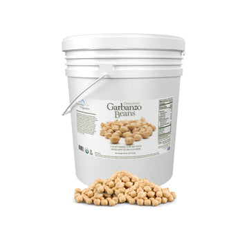 Mountain High Organics - 40 lb Bucket, Certified Organic Dried Garbanzo Beans, Bulk, Non GMO, Vegan, Sproutable Dried Chickpeas,