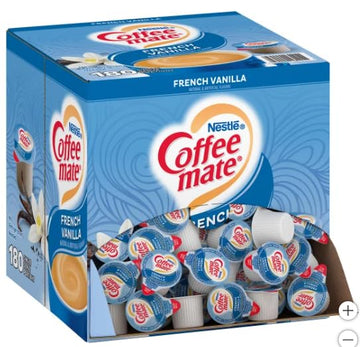 French Vanilla Coffee Creamer Singles, Liquid Creamer Singles, Non Dairy, No Refrigeration, 180 Creamer Singles
