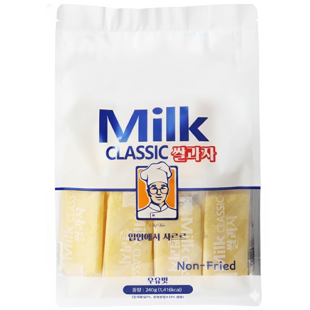 Milk Korean Rice Snack - 24 Pack Kid-Friendly School Snack, Rice, Non ...
