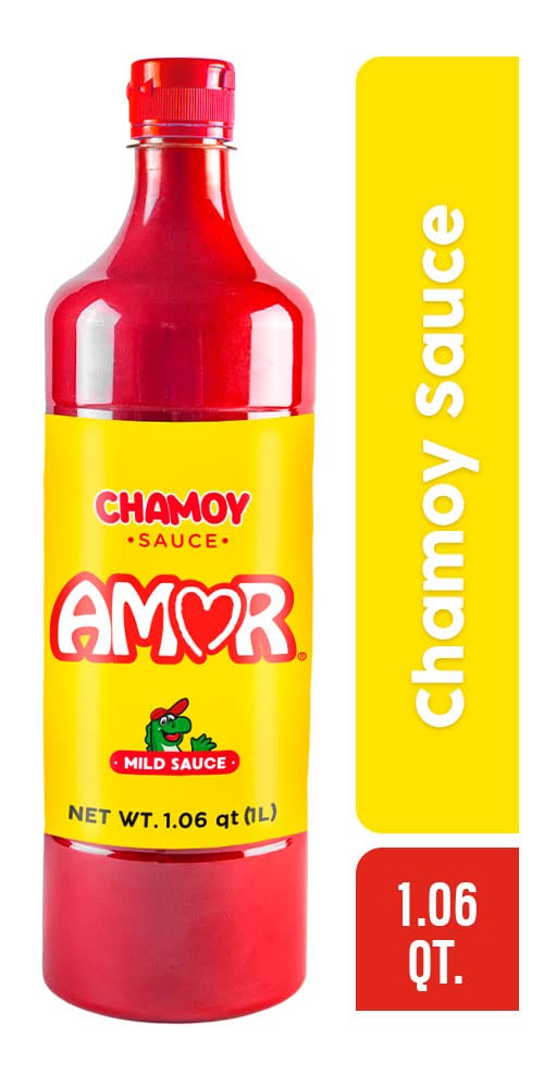 Amor Chamoy Sauce | Bittersweet flavor | 2 500 Scoville level Enjoy it with fruits  veggies  snacks  and drinks | Kosher | 33 fl oz bottle (Pack of 2)