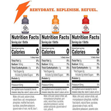 Gatorade G Zero Sports Drink  Fruit Punch  Orange  G Variety Pack  12 Fl Oz (Pack of 18)