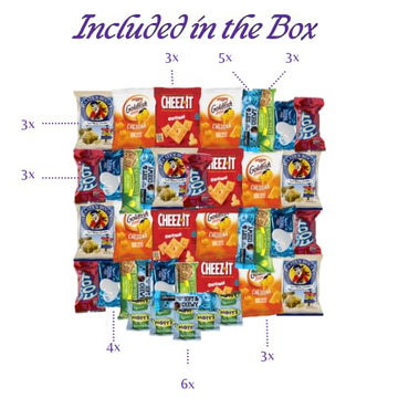 Snack Box Variety Care Pack - College Student Care Package, Crackers, Granola Bars And Candy Gift Box (30 Count)