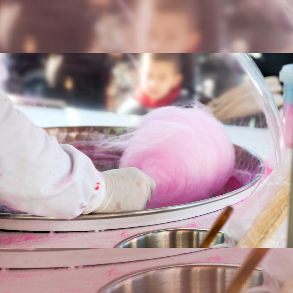 Lupy Lups! Sugar Mix Kit Floss Sugar w -3 Plastics Jars of 7 oz Blue Raspberry  Purple G & Pink Cherry- 25 Paper Cones- Create Fluffy Cotton Candy - Cotton Candy also floats atop beverages!